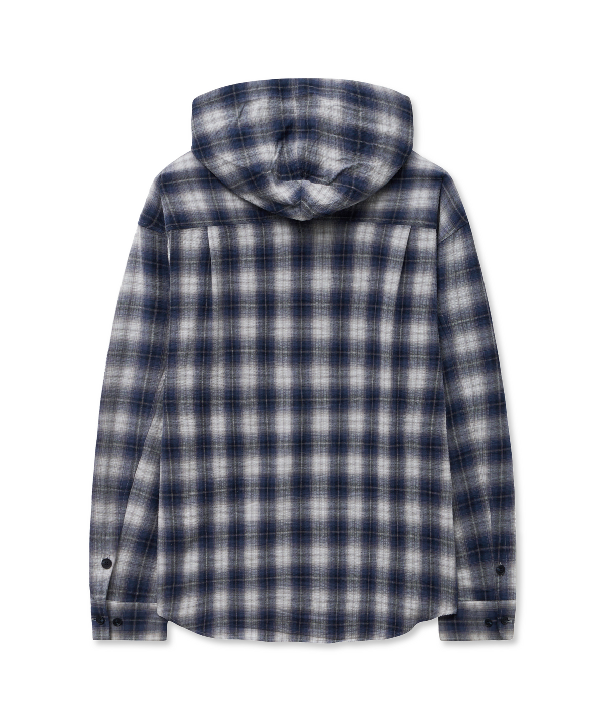아이돈워너셀(IDWS) Hooded Checkered Shirt Blue