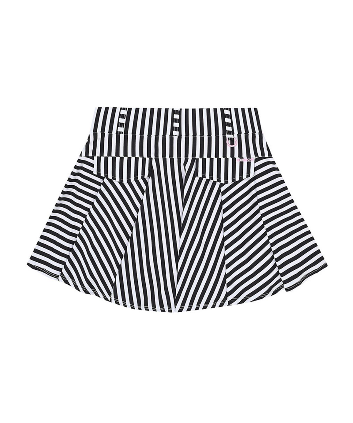 츄쿠츄(CHUCUCHU) C23M-SK006W 스트라이프 저지 훌 스커트 (Black)