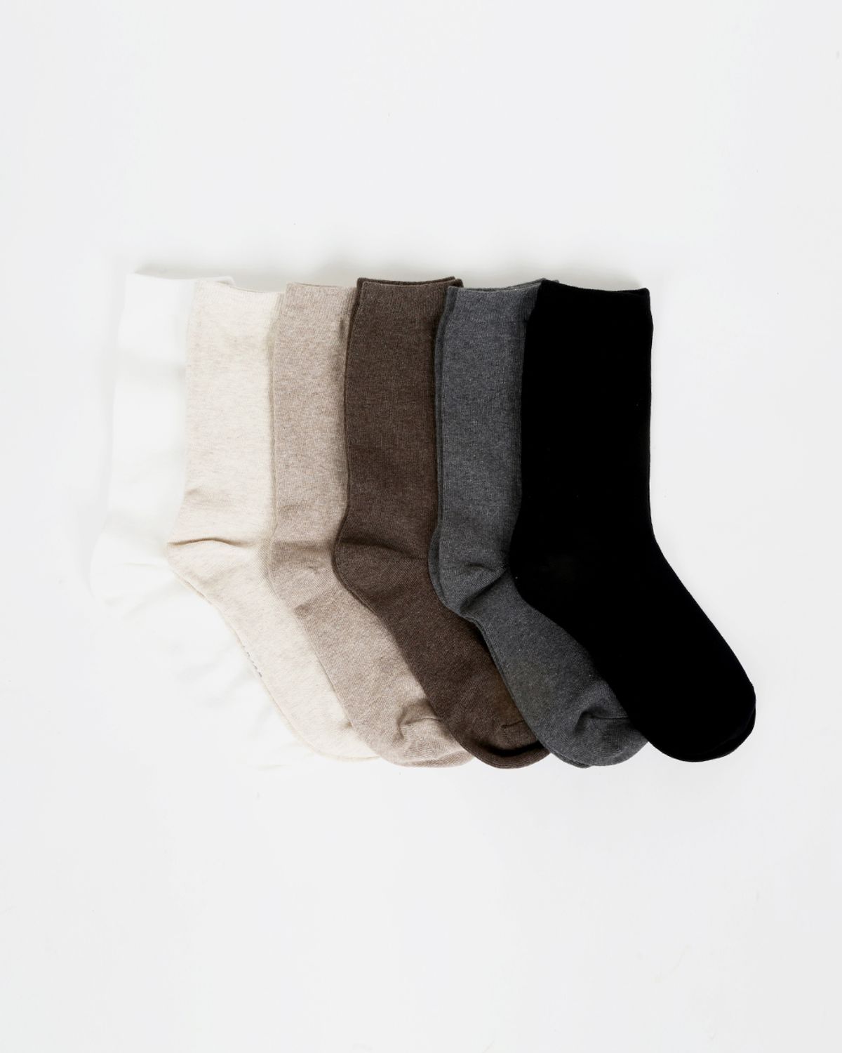 삭스에이(SOCKSA) [6PACK]순면 2겹 시그니처 168N 무지 장목 긴 양말