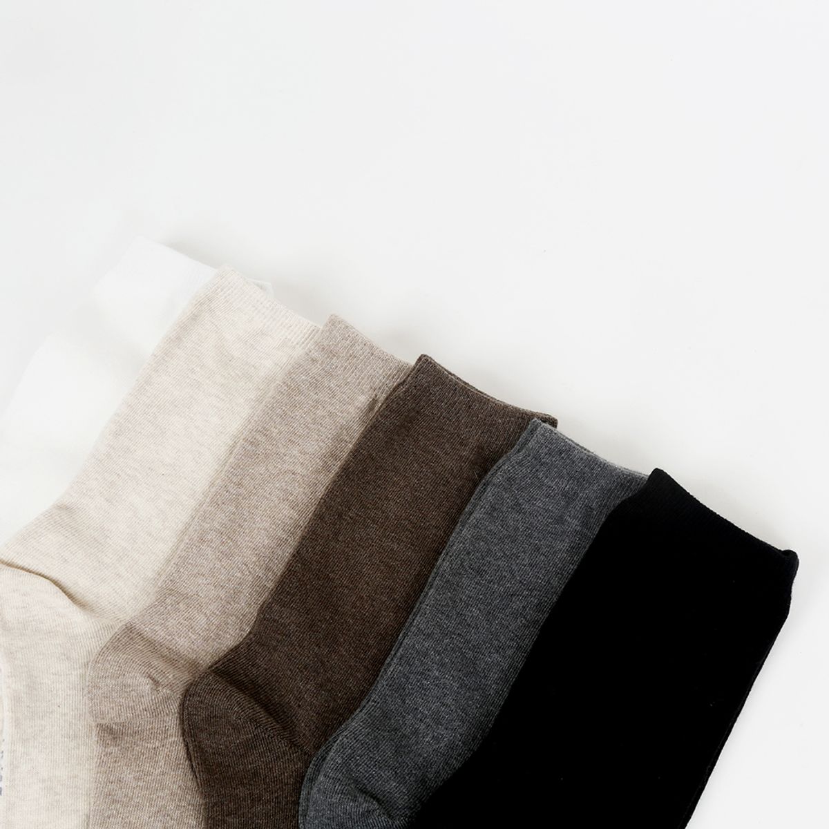 삭스에이(SOCKSA) [6PACK]순면 2겹 시그니처 168N 무지 장목 긴 양말