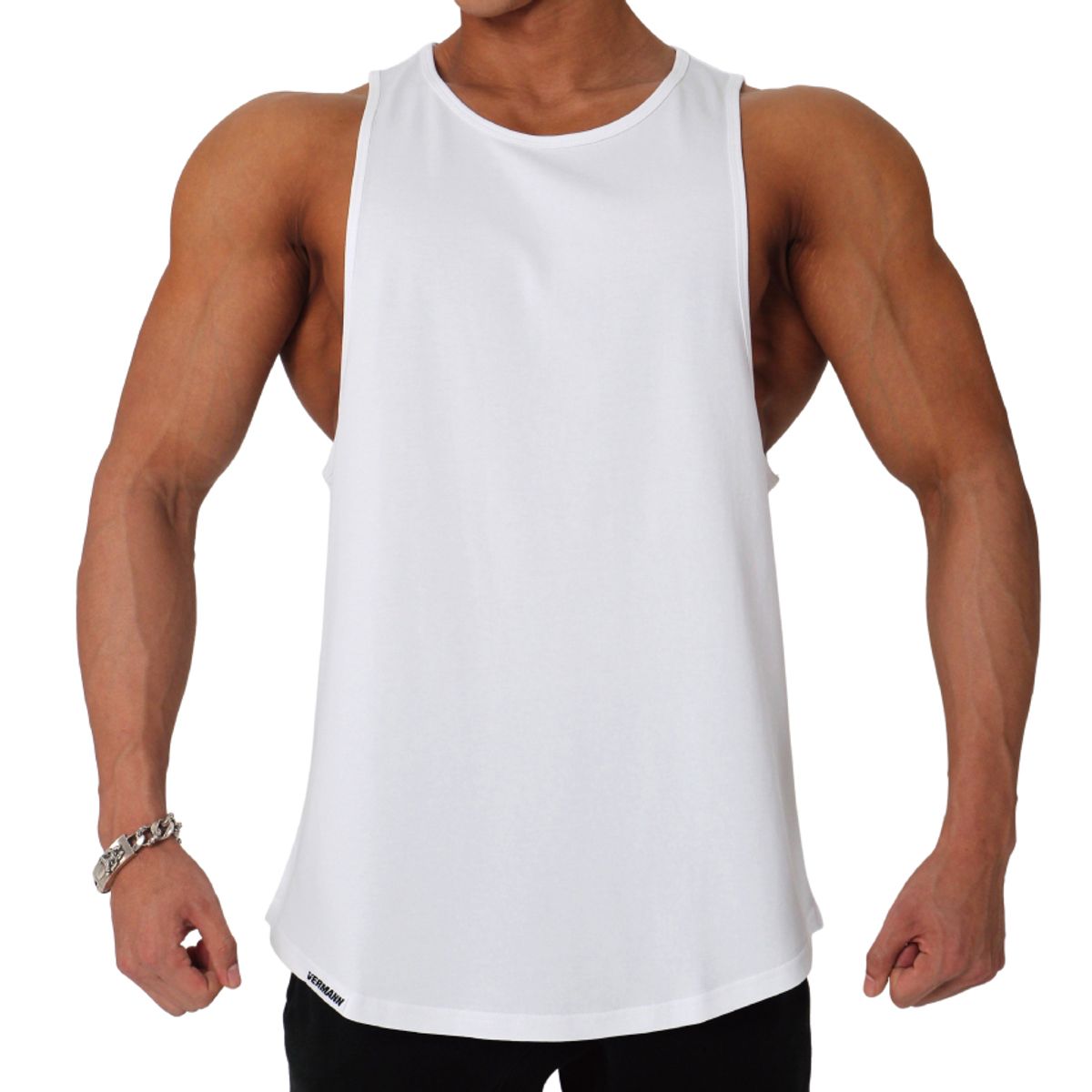 베르만 어패럴(VERMANN APPAREL) 무지머슬나시 화이트
