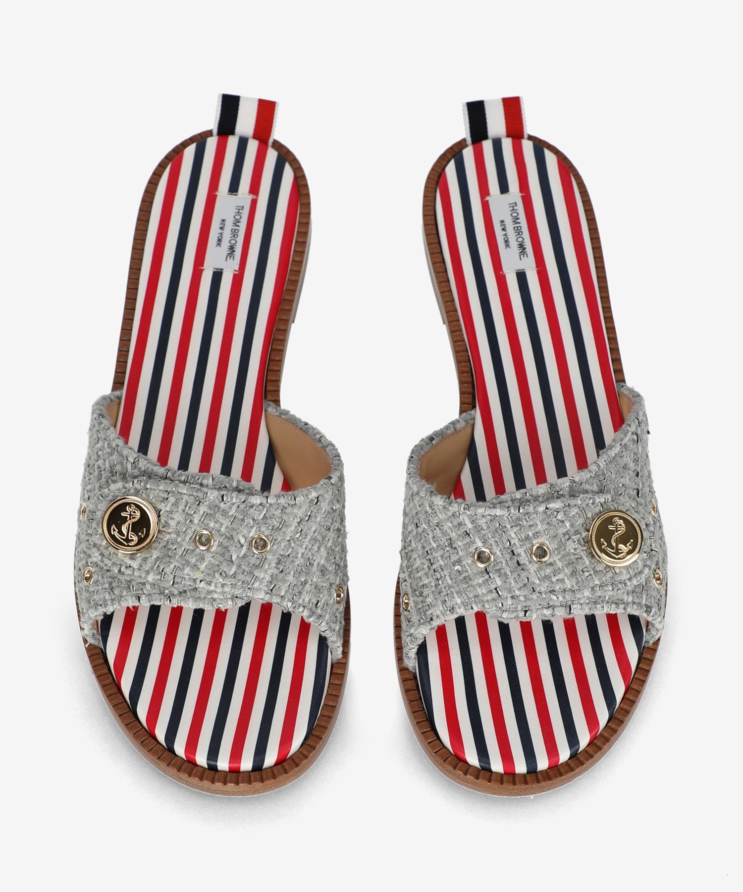 【THOM BROWNE】Tweed Anchor Button Clacket Slide/追跡可能 MUSINSA | THOM BROWNE Tweed Anchor Button Cracket Slide