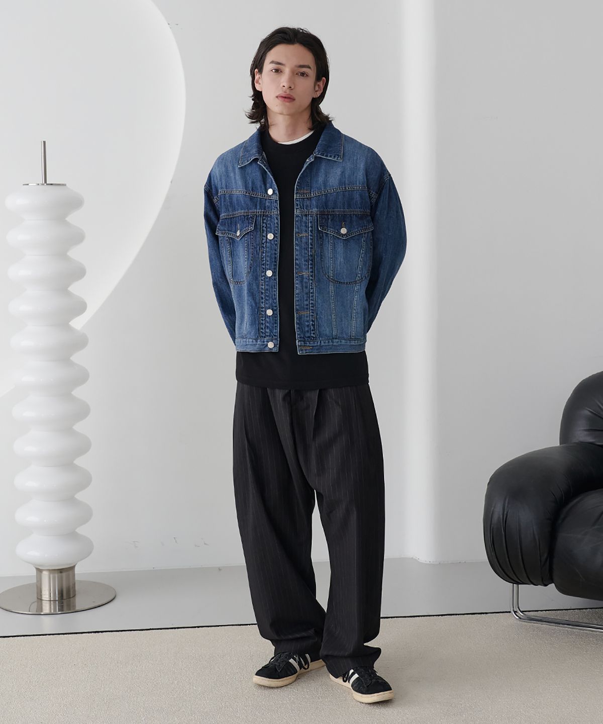 노운(NOUN) trucker denim jacket (blue)