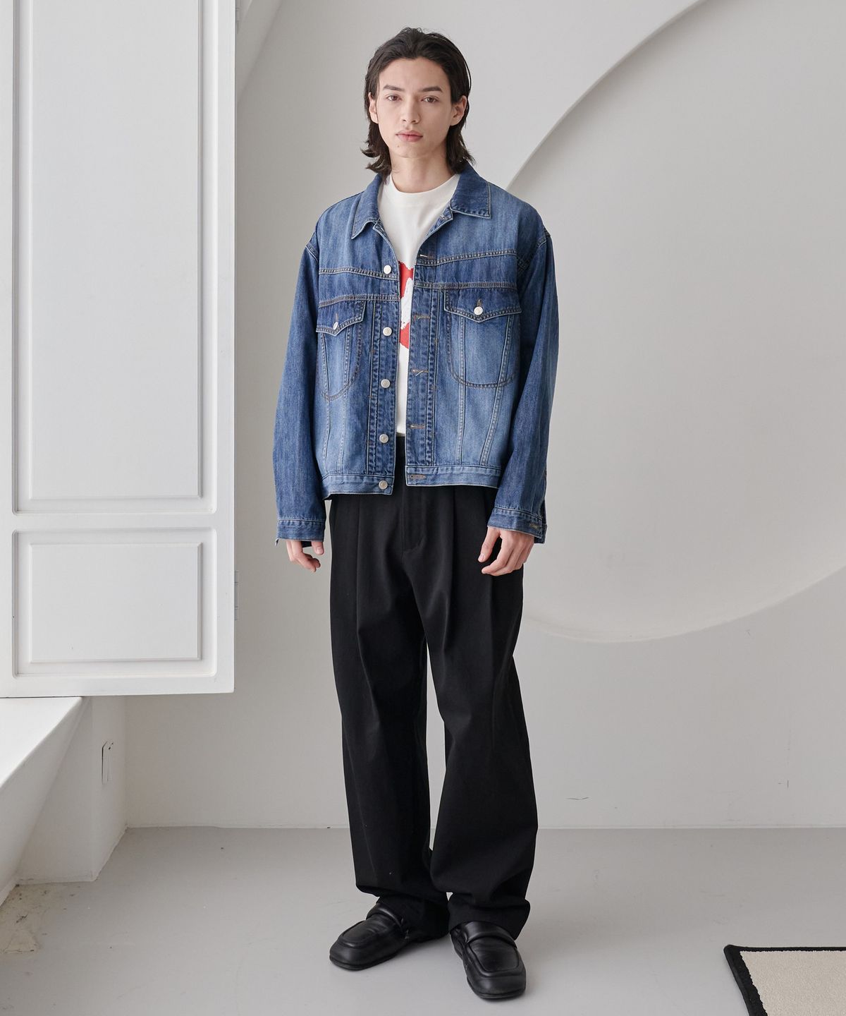 노운(NOUN) trucker denim jacket (blue)