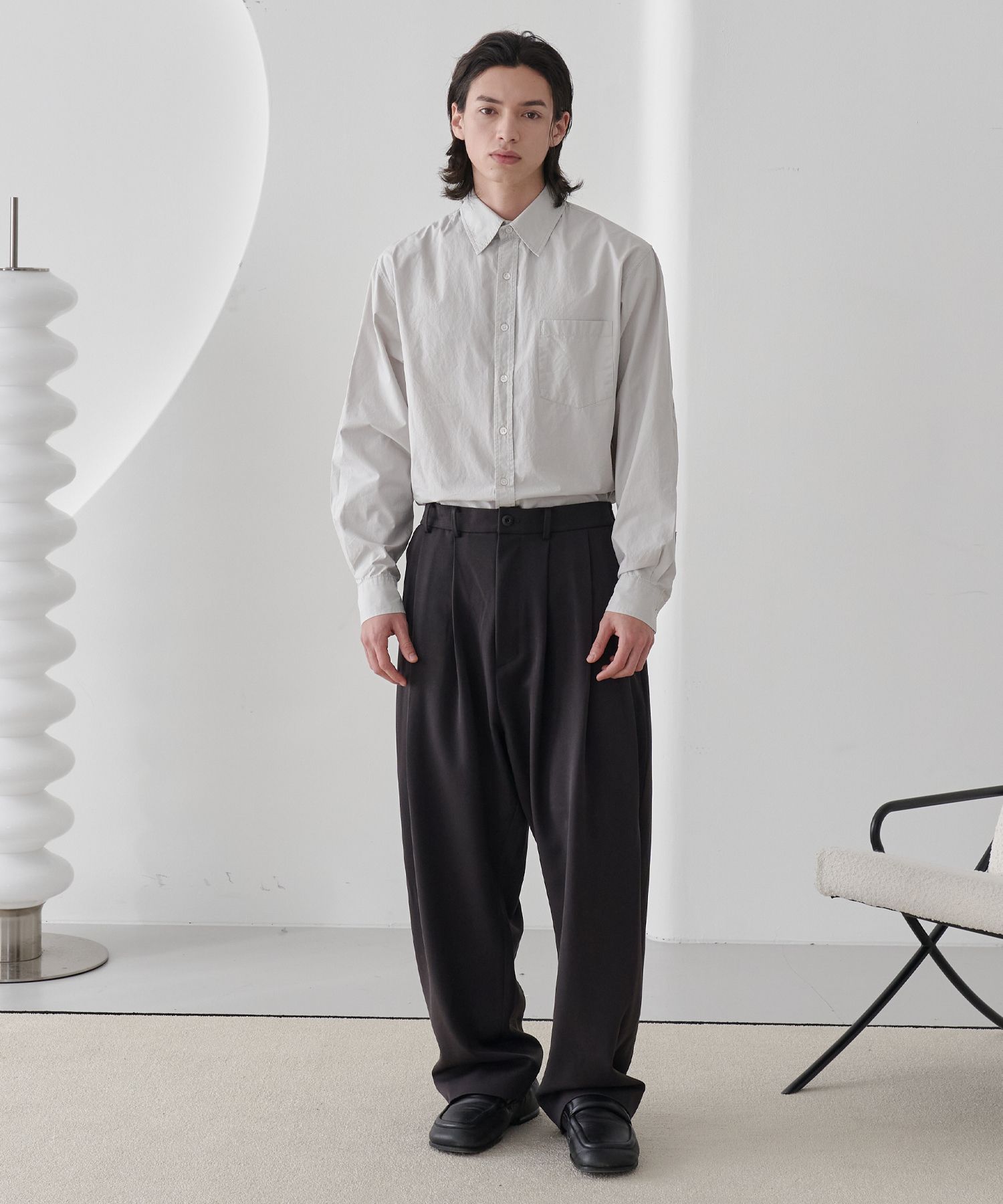 MUSINSA公式 | NOUN wide tapered pants (dark brown)
