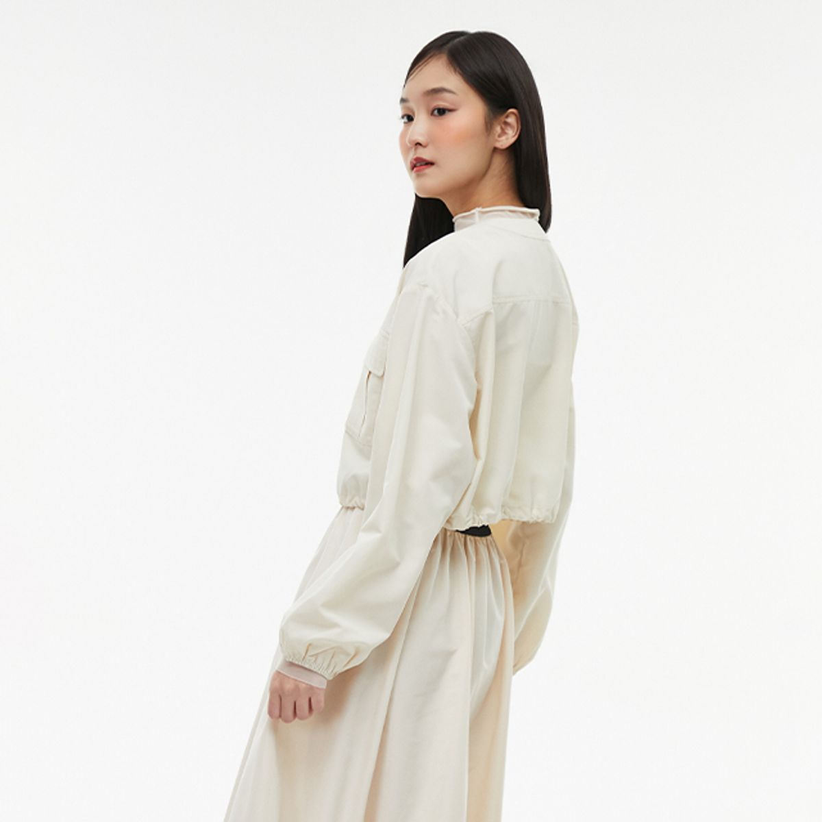 랩(LAP) (SET-아우터) 라운드넥 크랍집업 점퍼 AQ1WZ269