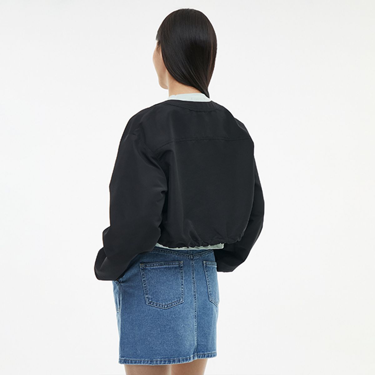 랩(LAP) (SET-아우터) 라운드넥 크랍집업 점퍼 AQ1WZ269