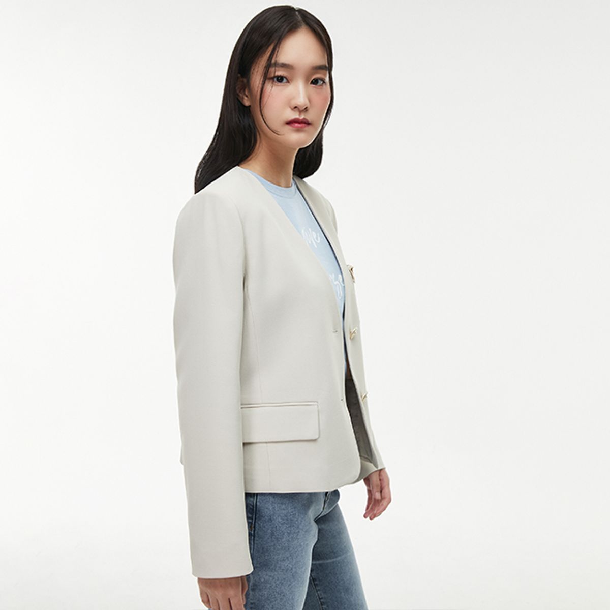 랩(LAP) V넥 노카라자켓 AQ1WJ267