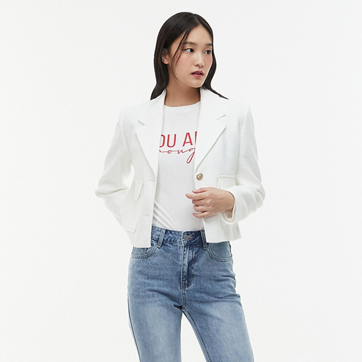 랩(LAP) 트위드 테일러드 자켓 AQ1WJ261
