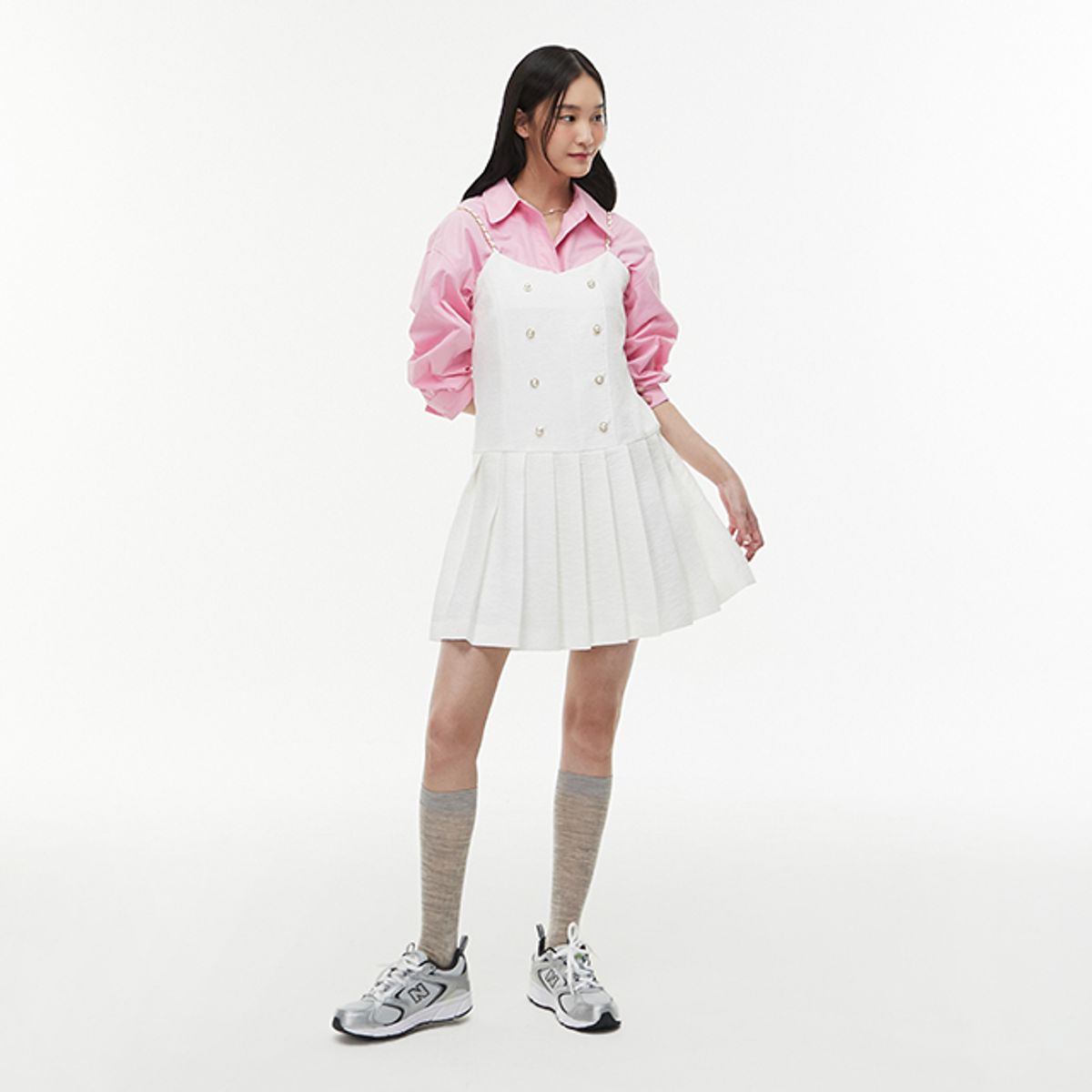 랩(LAP) 트위드 뷔스티에 원피스 AQ1WO261