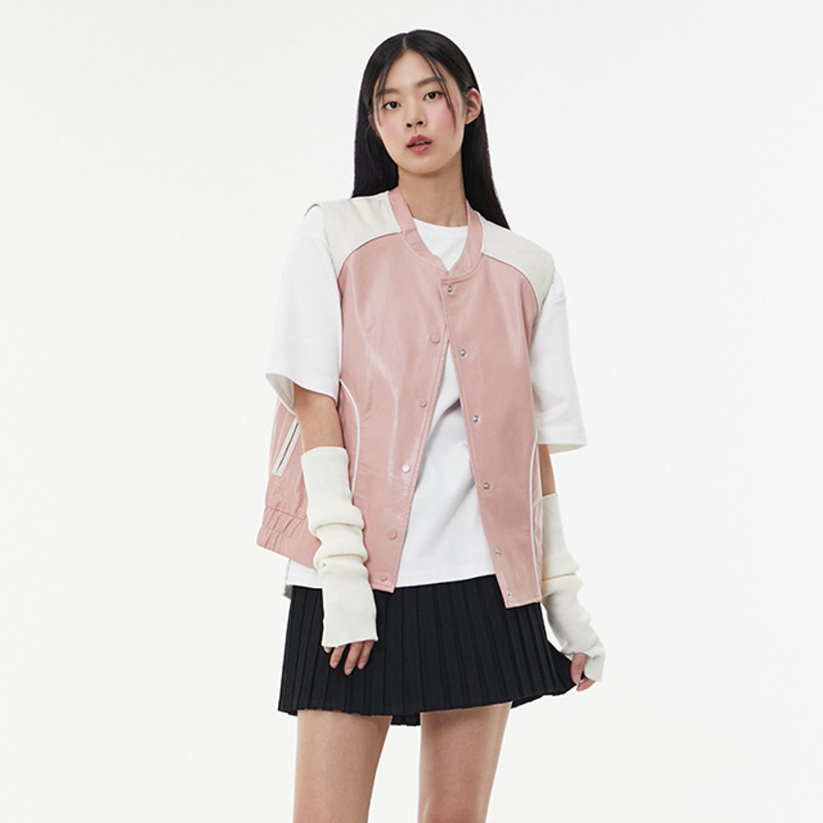 랩(LAP) 배색포인트 레더 베스트 AQ1LZ260