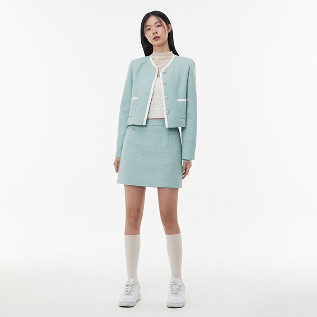 랩(LAP) (SET-하의) 트위드 미니 스커트 AQ1WS266