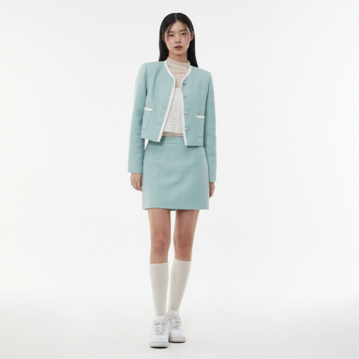 랩(LAP) (SET-하의) 트위드 미니 스커트 AQ1WS266