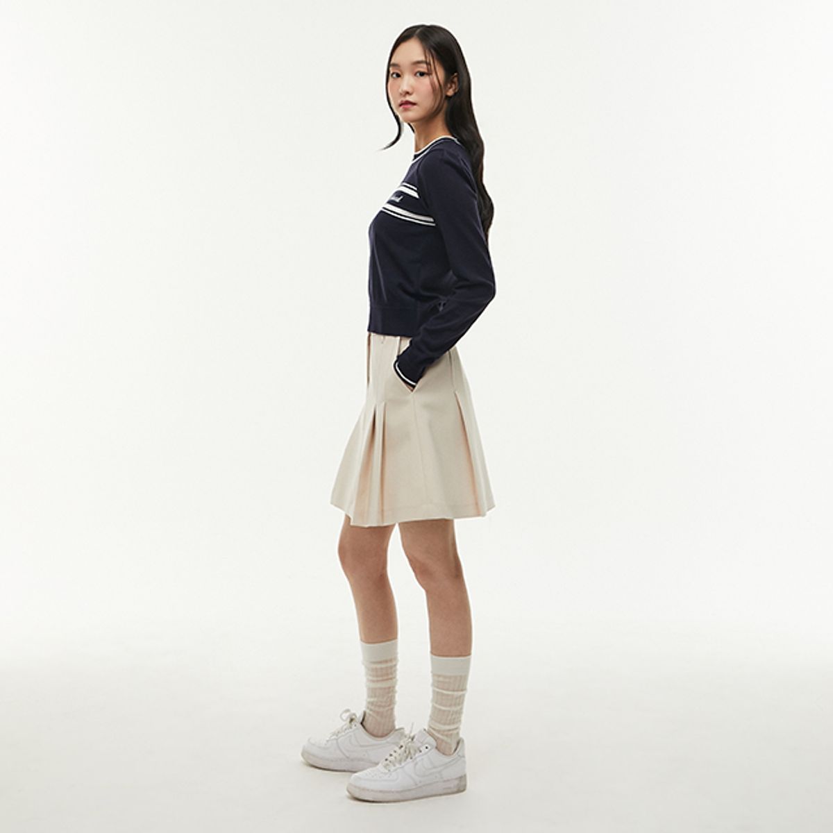 랩(LAP) (SET-하의) 플리츠 미니 스커트 AQ1WS260
