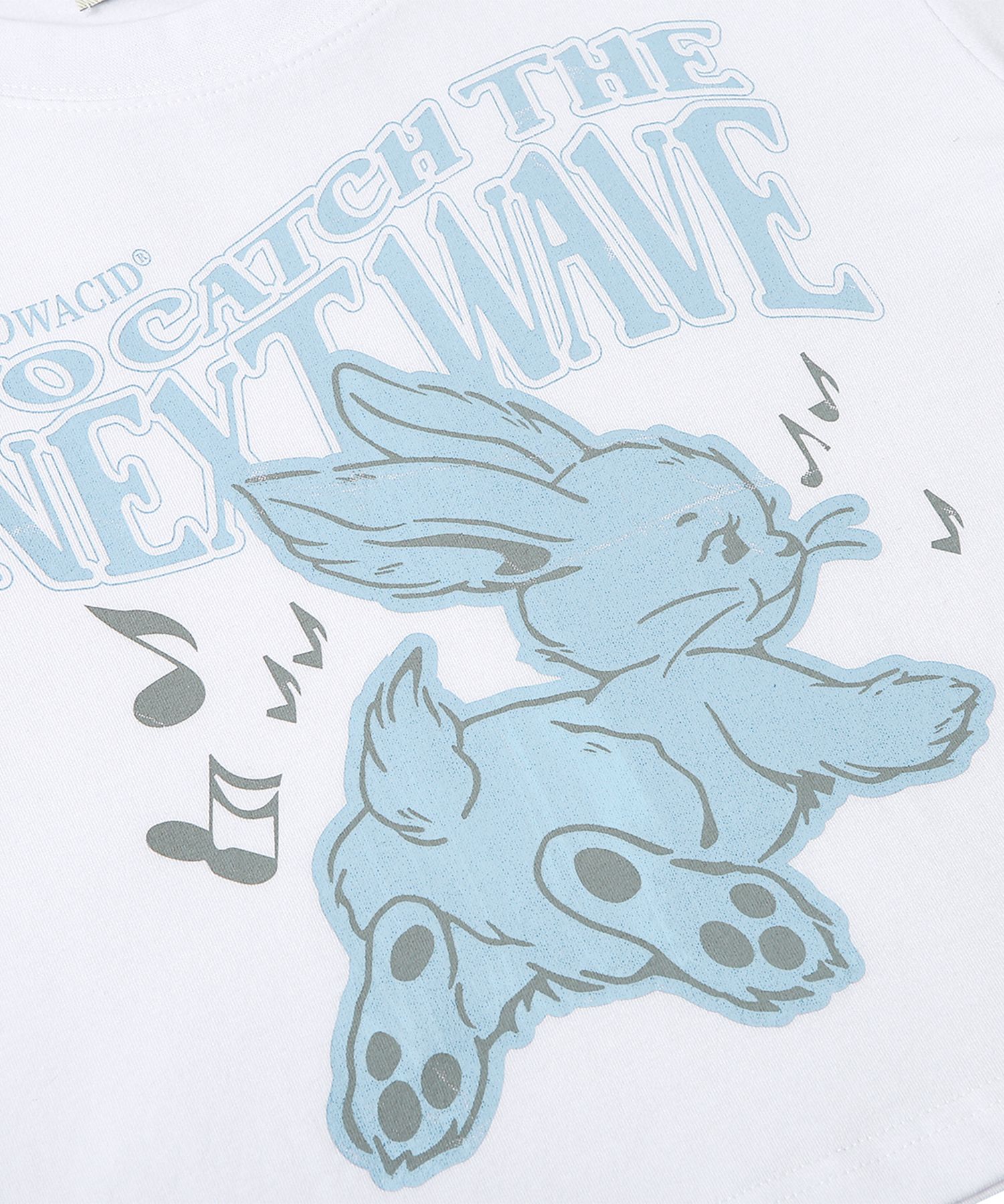 Tシャツ・カットソー [SLOW ACID] WS DANCING RABBIT CROP LONG SLEEVE (WHITE) MUSINSA | SLOWACID Women's Dancing Rabbit Crop Long Sleeve
