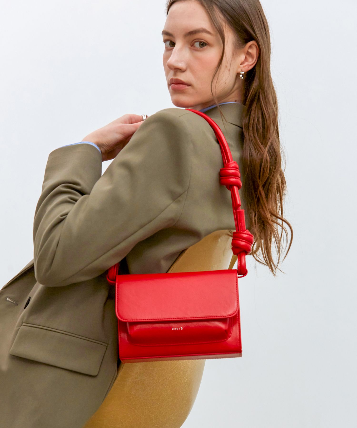 ショルダーバッグ・ポシェット [ 4OUR B] 2-WAY Bona Rope Shoulder and Cross Bag (+ CHAIN) 4OUR B] Flap Rope Shoulder & Cross Bag (BLACK) (ショルダー
