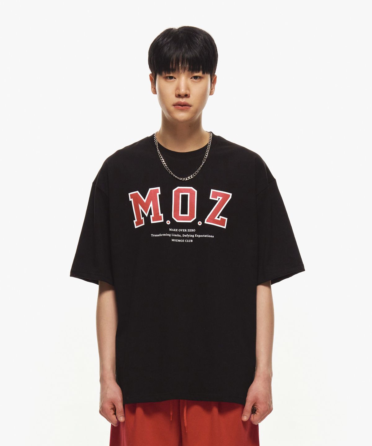 모즈모즈(MOZMOZ) [SET] MOZ 오버핏 원턱 트레이닝 세트 블랙