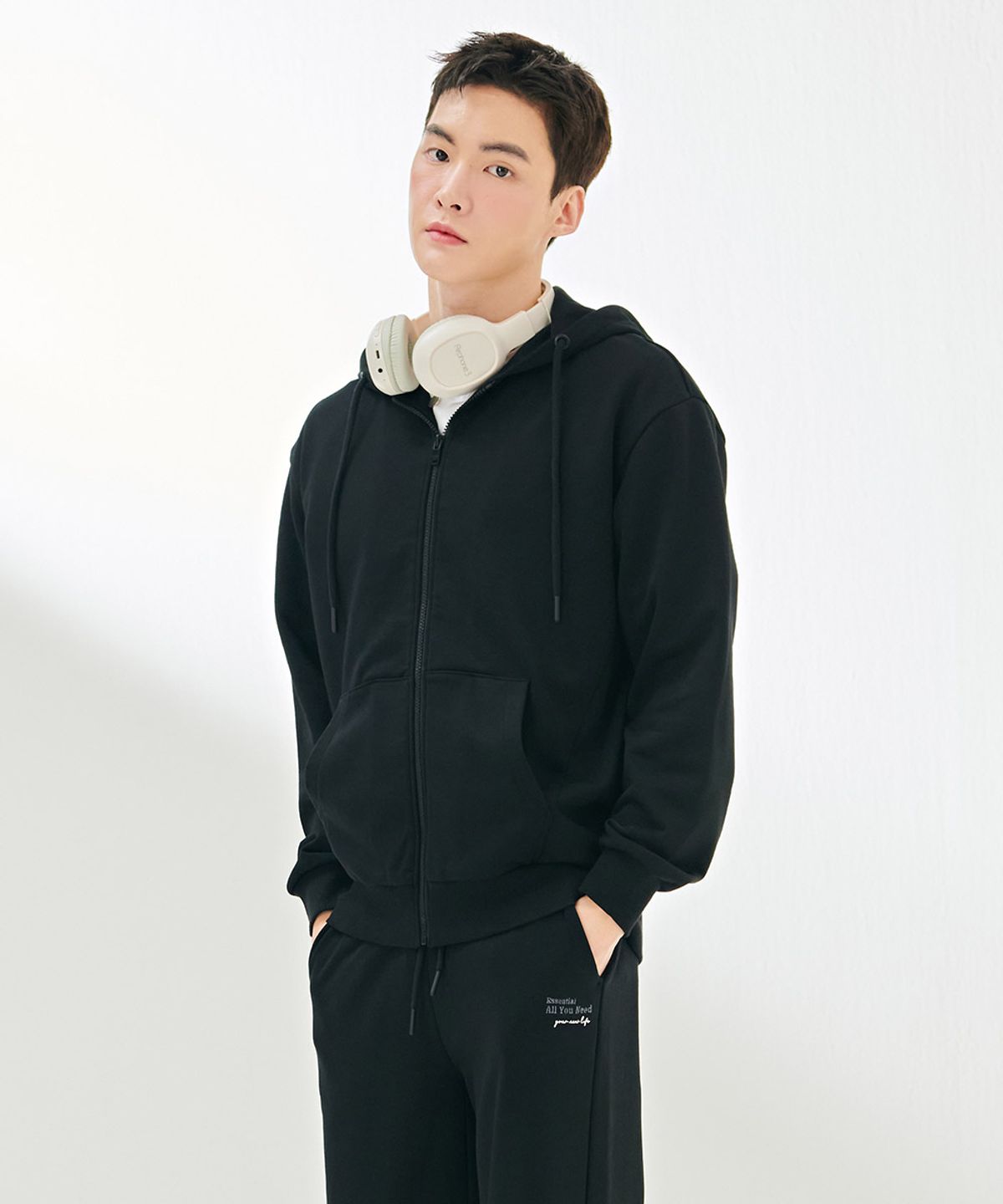 체이스컬트(CHASECULT) 공용 에센셜 후드 집업 점퍼-DAZU4301B03