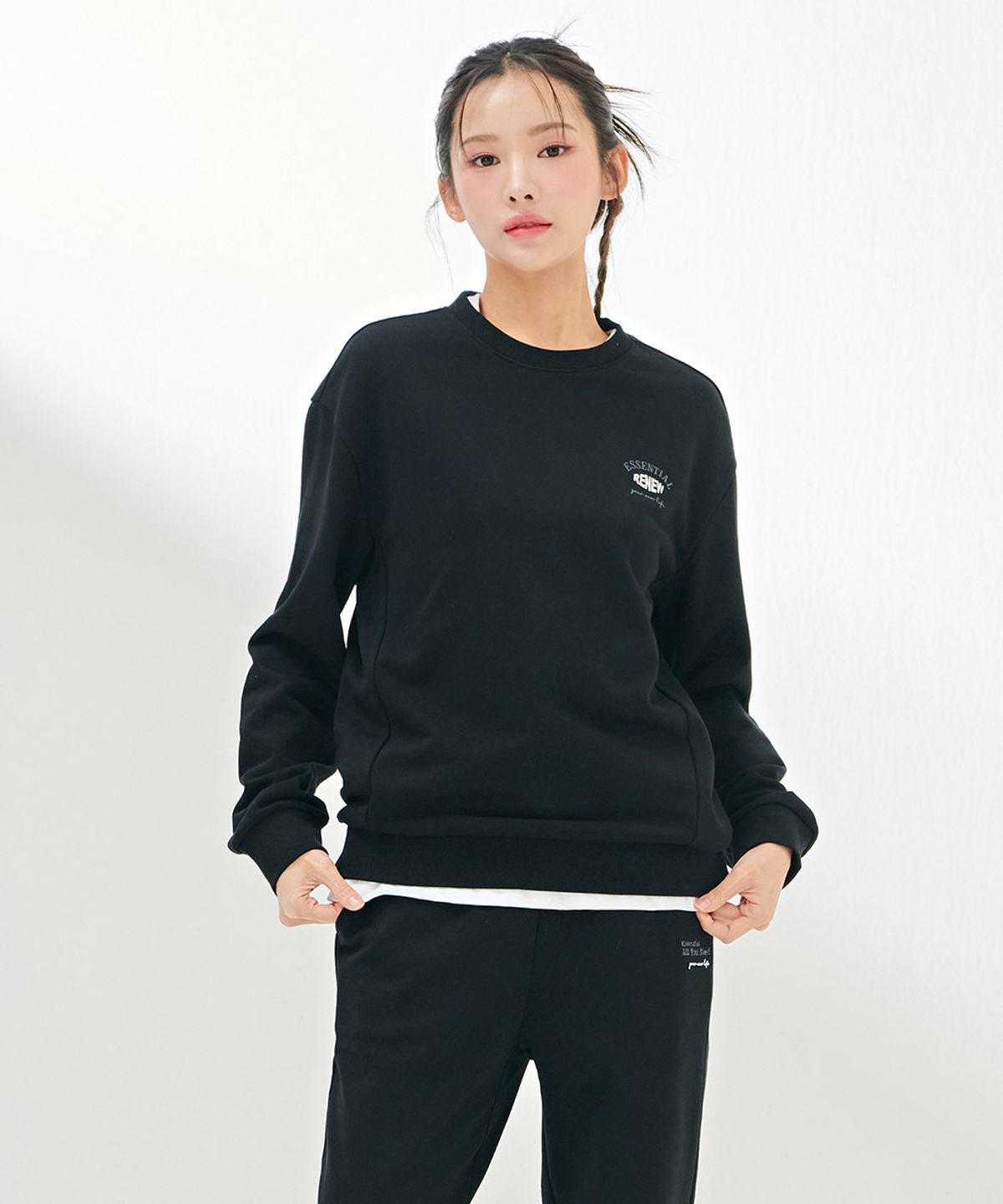 체이스컬트(CHASECULT) 공용 에센셜 맨투맨 티셔츠-DAZU5101B03