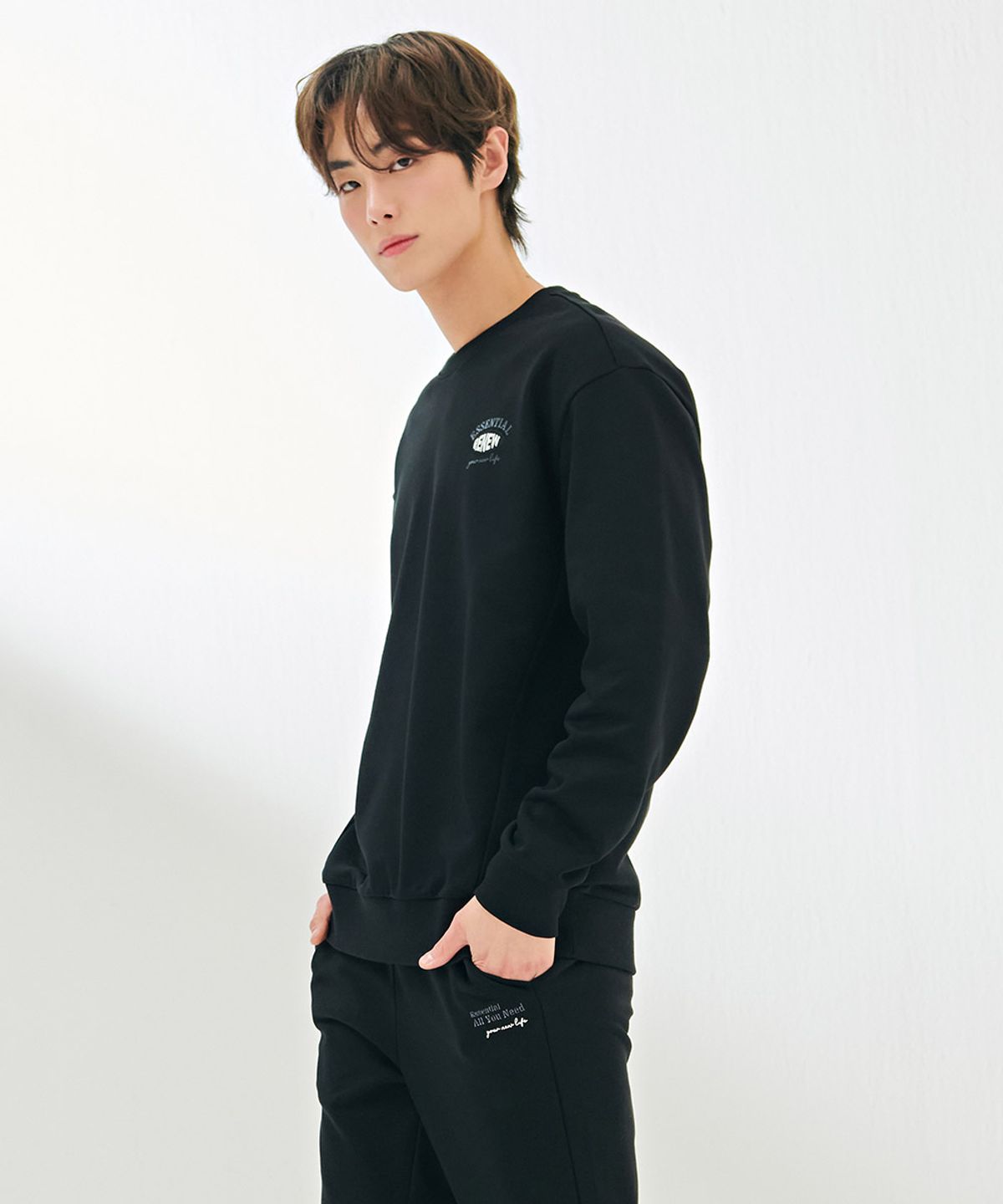 체이스컬트(CHASECULT) 공용 에센셜 맨투맨 티셔츠-DAZU5101B03