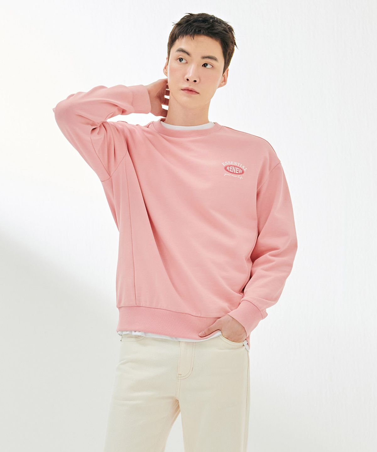 체이스컬트(CHASECULT) 공용 에센셜 맨투맨 티셔츠-DAZU5101B0P