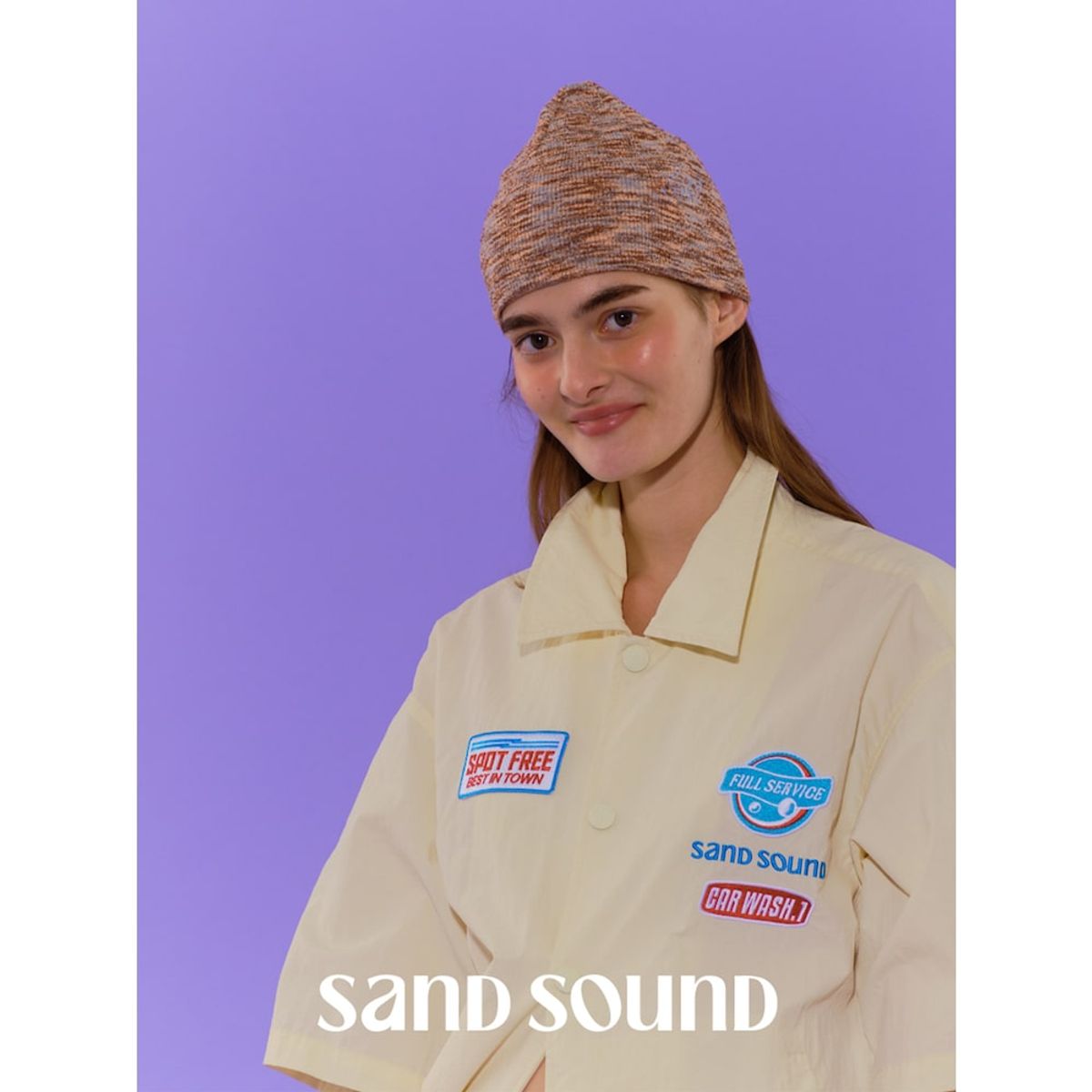 샌드 사운드(SAND SOUND) Chain Logo Beanie  Camel