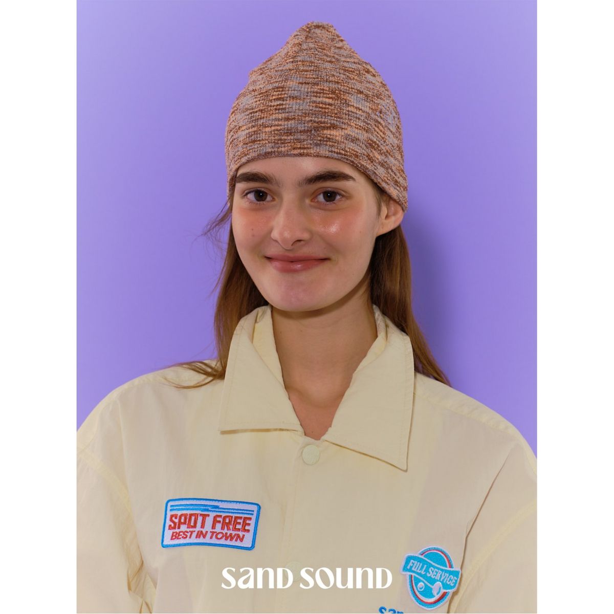 샌드 사운드(SAND SOUND) Chain Logo Beanie  Camel