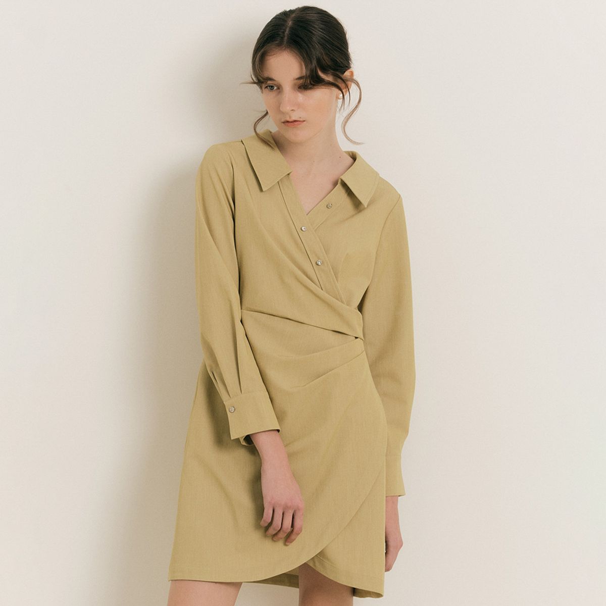 웬스데이딜라잇(WEDNESDAY DELIGHT) WD_Deconstructed shirt dress_YELLOW