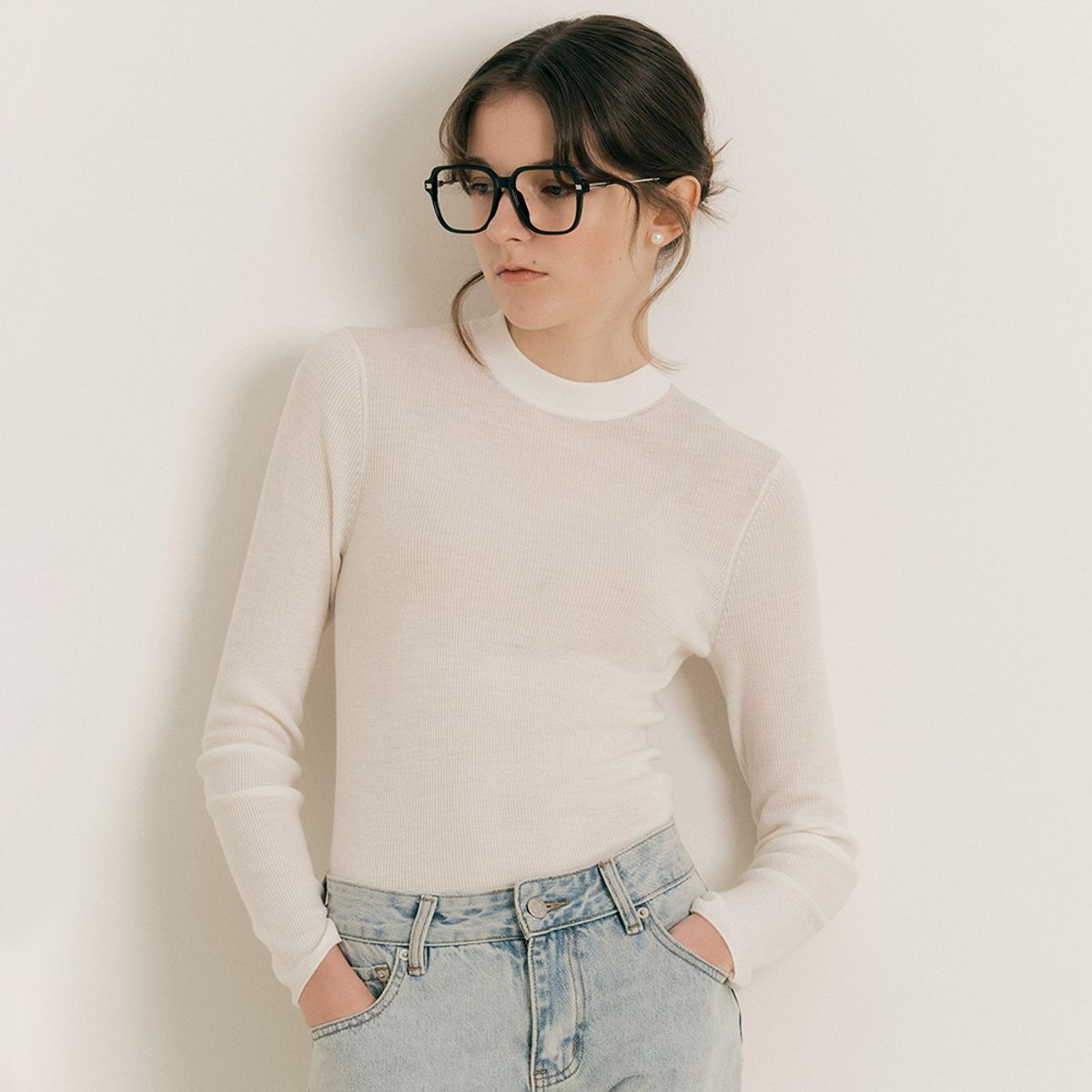 웬스데이딜라잇(WEDNESDAY DELIGHT) WD_Classic basic knit_WHITE