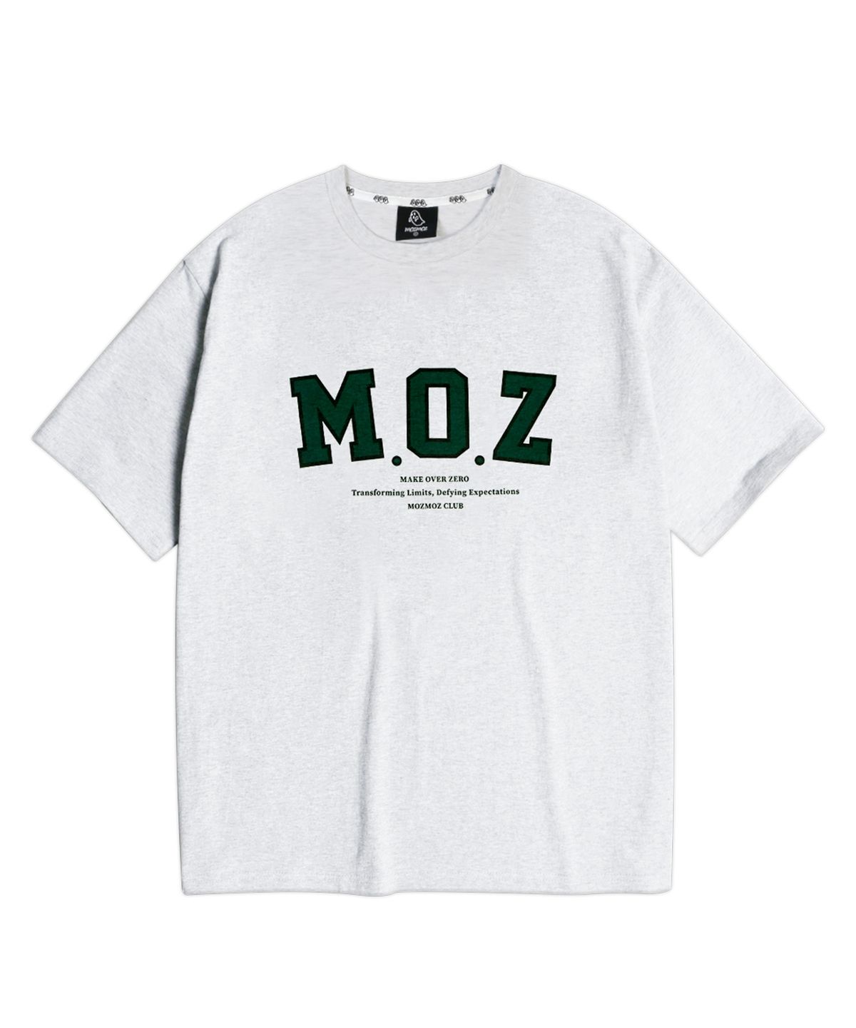 모즈모즈(MOZMOZ) MOZ 오버핏 반팔티셔츠 백메란지