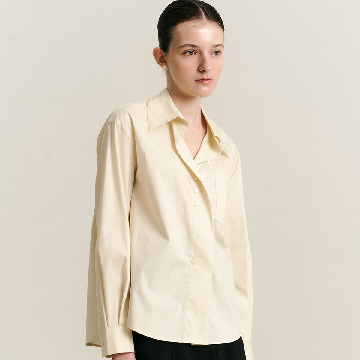 웬스데이딜라잇(WEDNESDAY DELIGHT) WD_Drop shoulder sleeve shirt_YELLOW