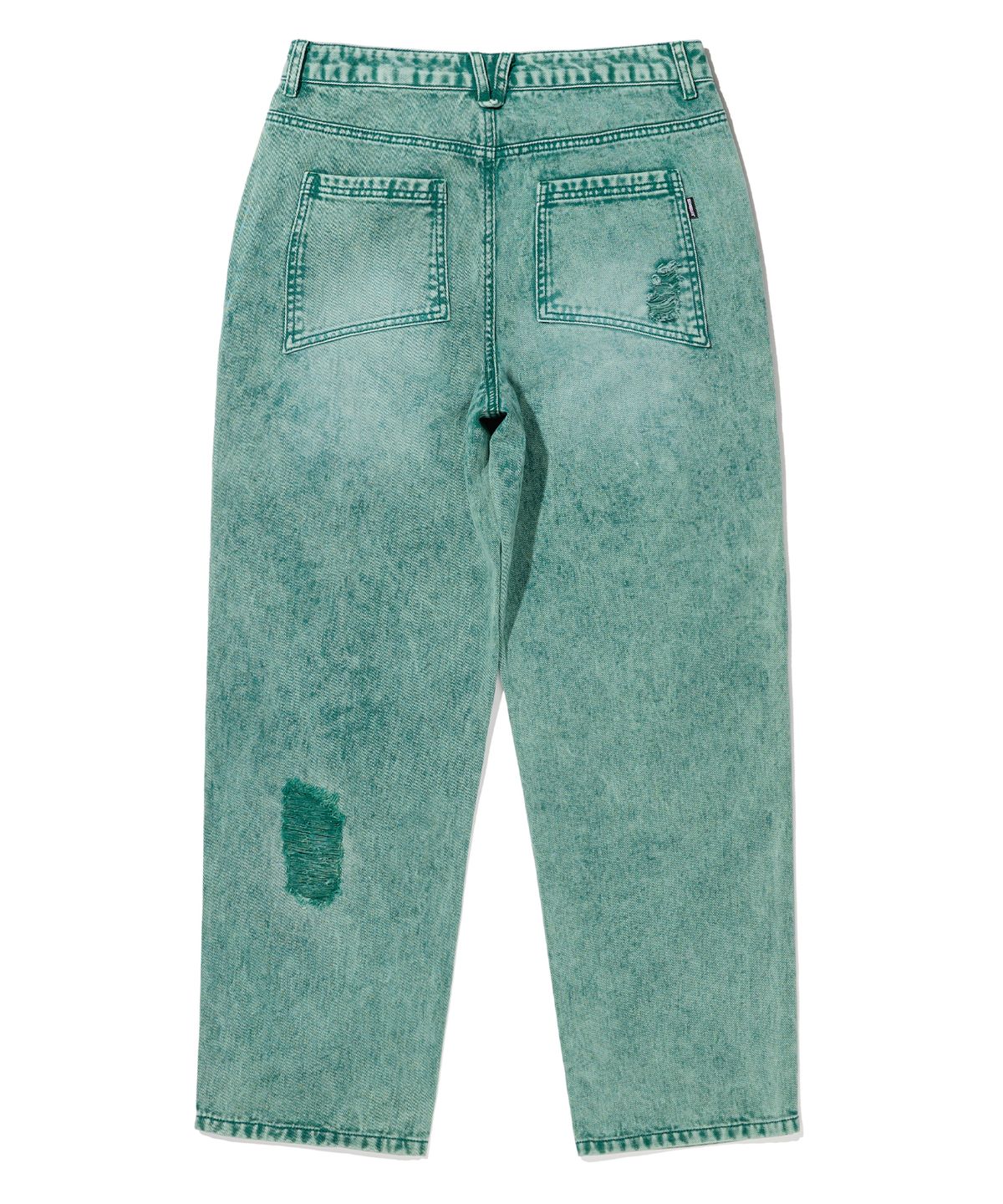 브라운브레스(BROWNBREATH) DESTROYED WASHED JEAN - GREEN