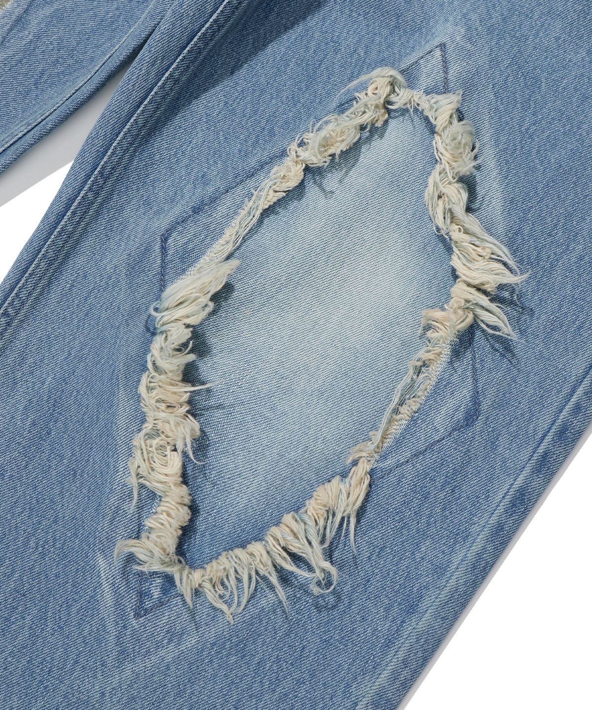 브라운브레스(BROWNBREATH) PATCHED STRAIGHT PANTS - LIGHT BLUE