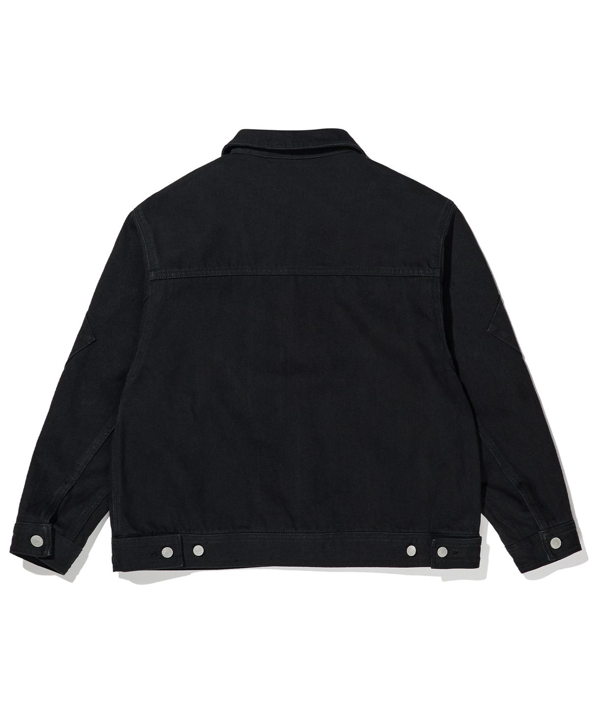 브라운브레스(BROWNBREATH) GEOMETRIC LINED DENIM JACKET - BLACK