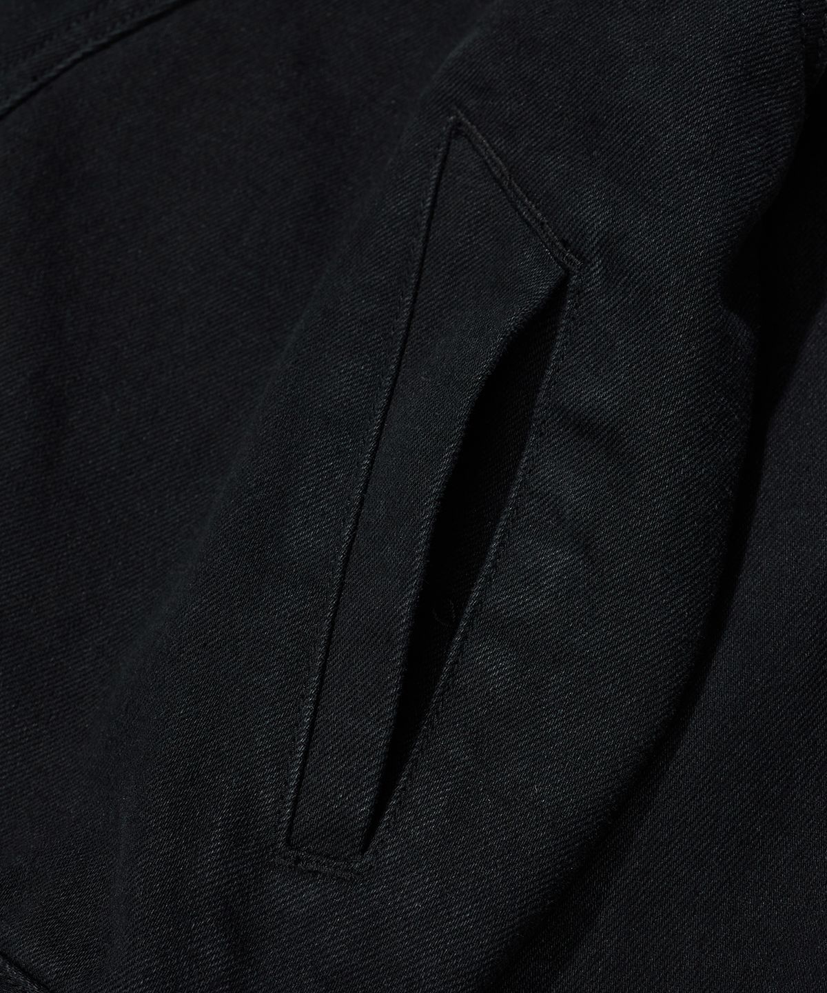 브라운브레스(BROWNBREATH) GEOMETRIC LINED DENIM JACKET - BLACK