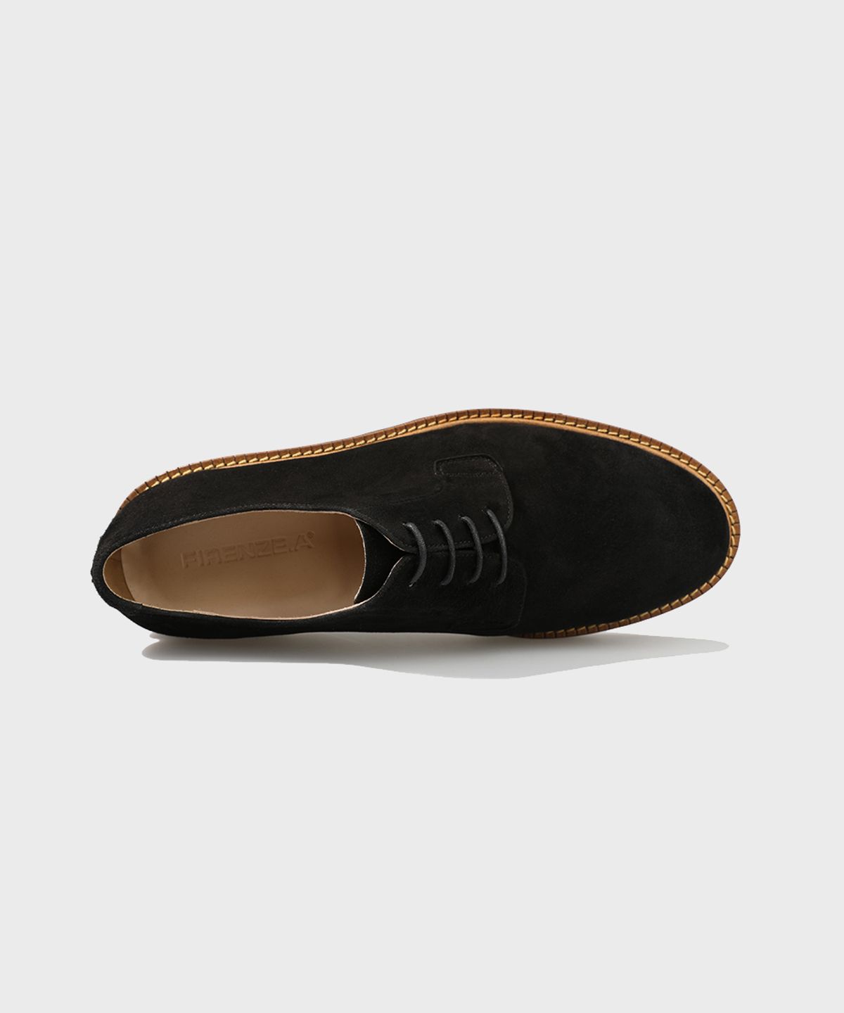 피렌체 아뜨리에(FIRENZE ATELIER) 우드웰트 캐주얼솔 스웨이드 더비 5400-QS [BLACK]