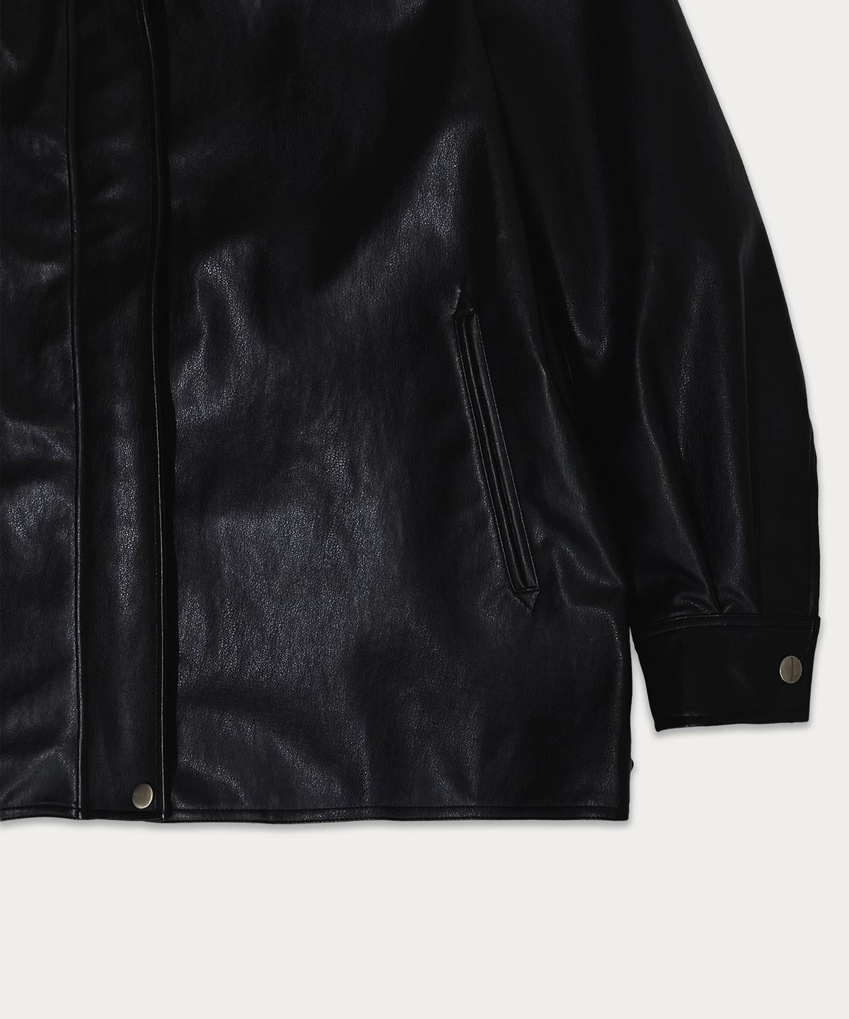썸웨어버터(SOMEWHEREBUTTER) Half line leather jacket - black