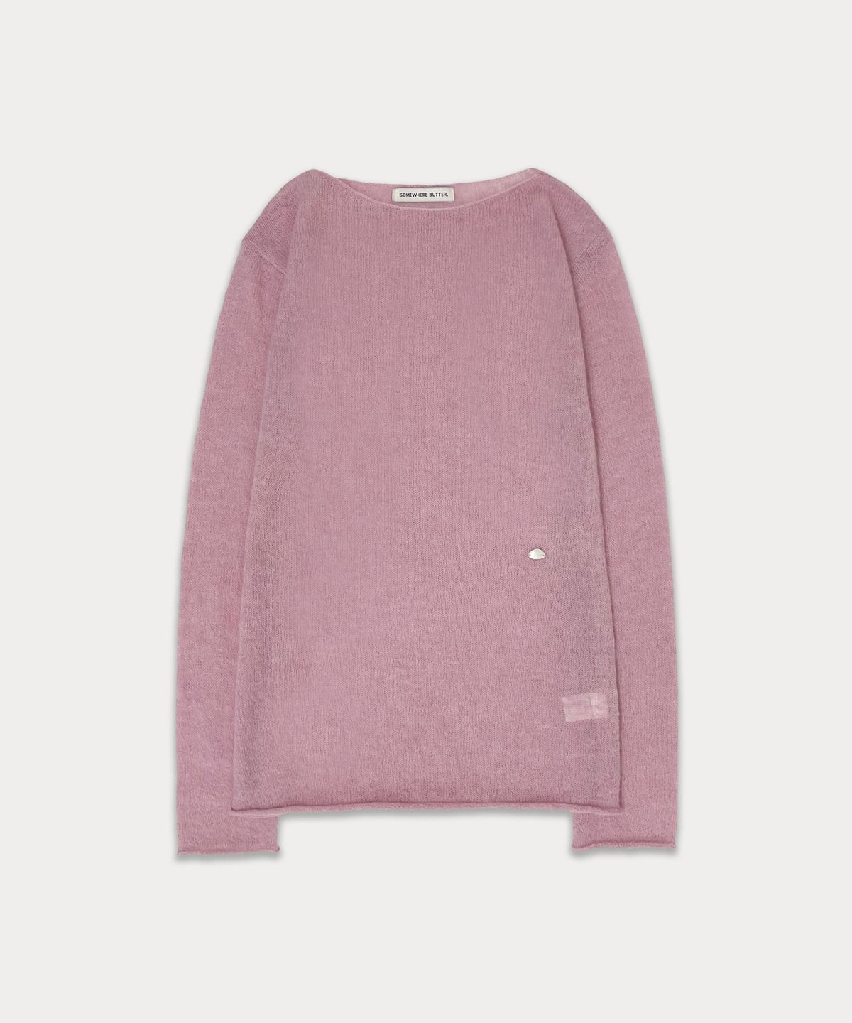 썸웨어버터(SOMEWHEREBUTTER) See-through long sleeve knit - pink