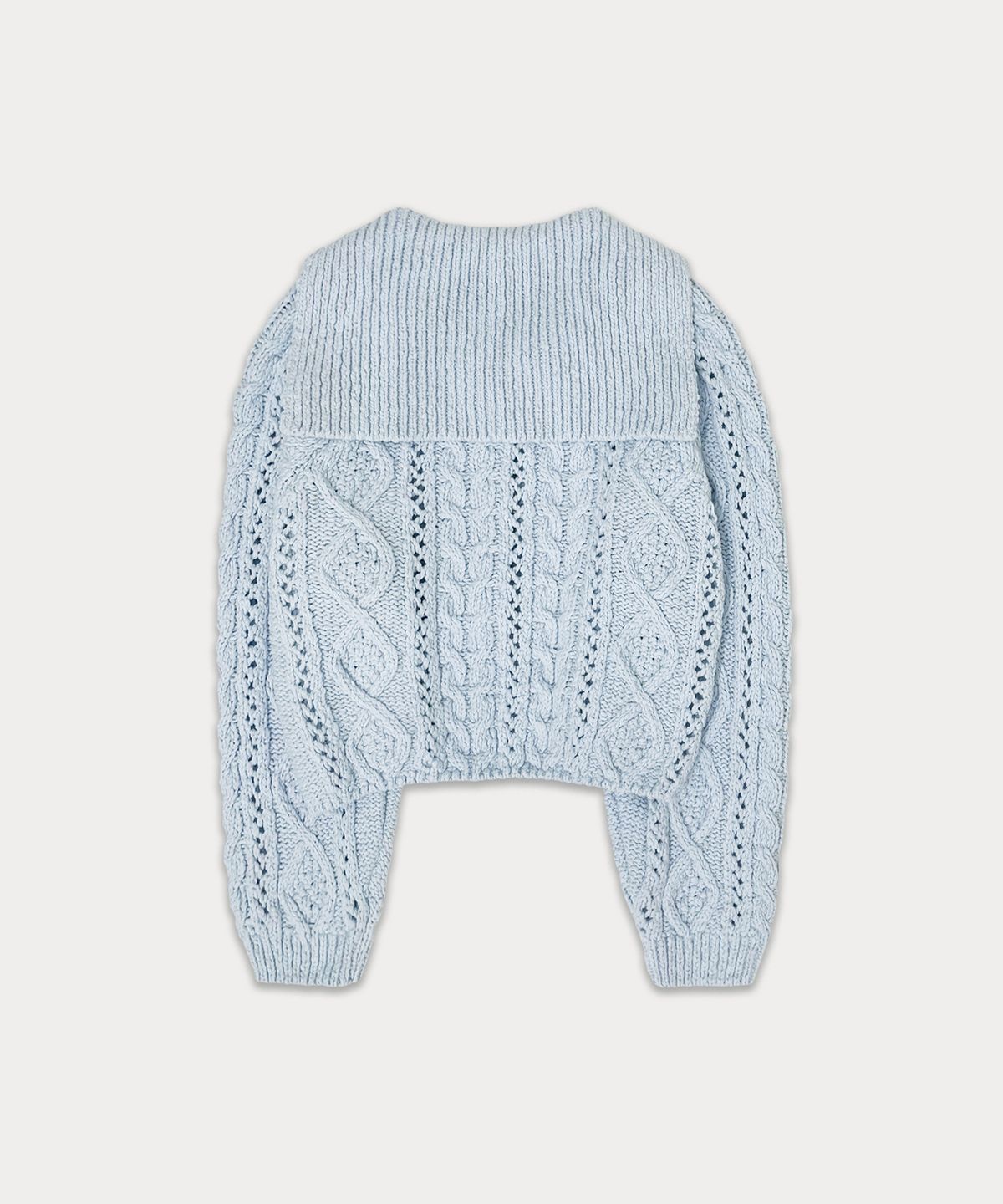 썸웨어버터(SOMEWHEREBUTTER) Ribbon cable cardigan - light blue