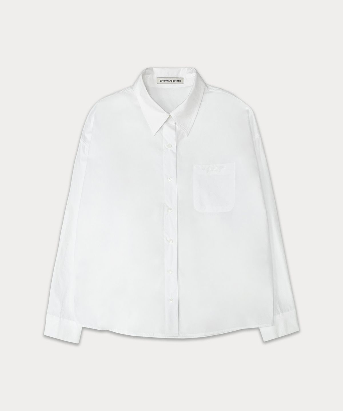 썸웨어버터(SOMEWHEREBUTTER) Classic cotton shirt - white