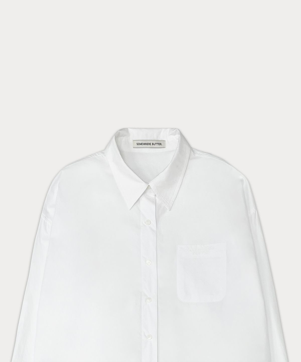 썸웨어버터(SOMEWHEREBUTTER) Classic cotton shirt - white