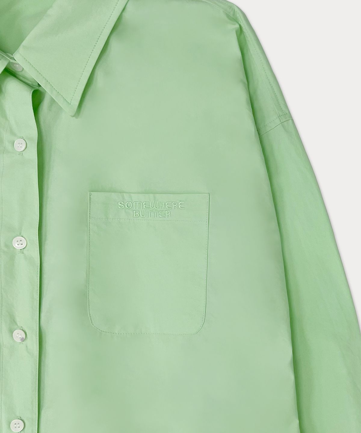 썸웨어버터(SOMEWHEREBUTTER) Classic cotton shirt - mint