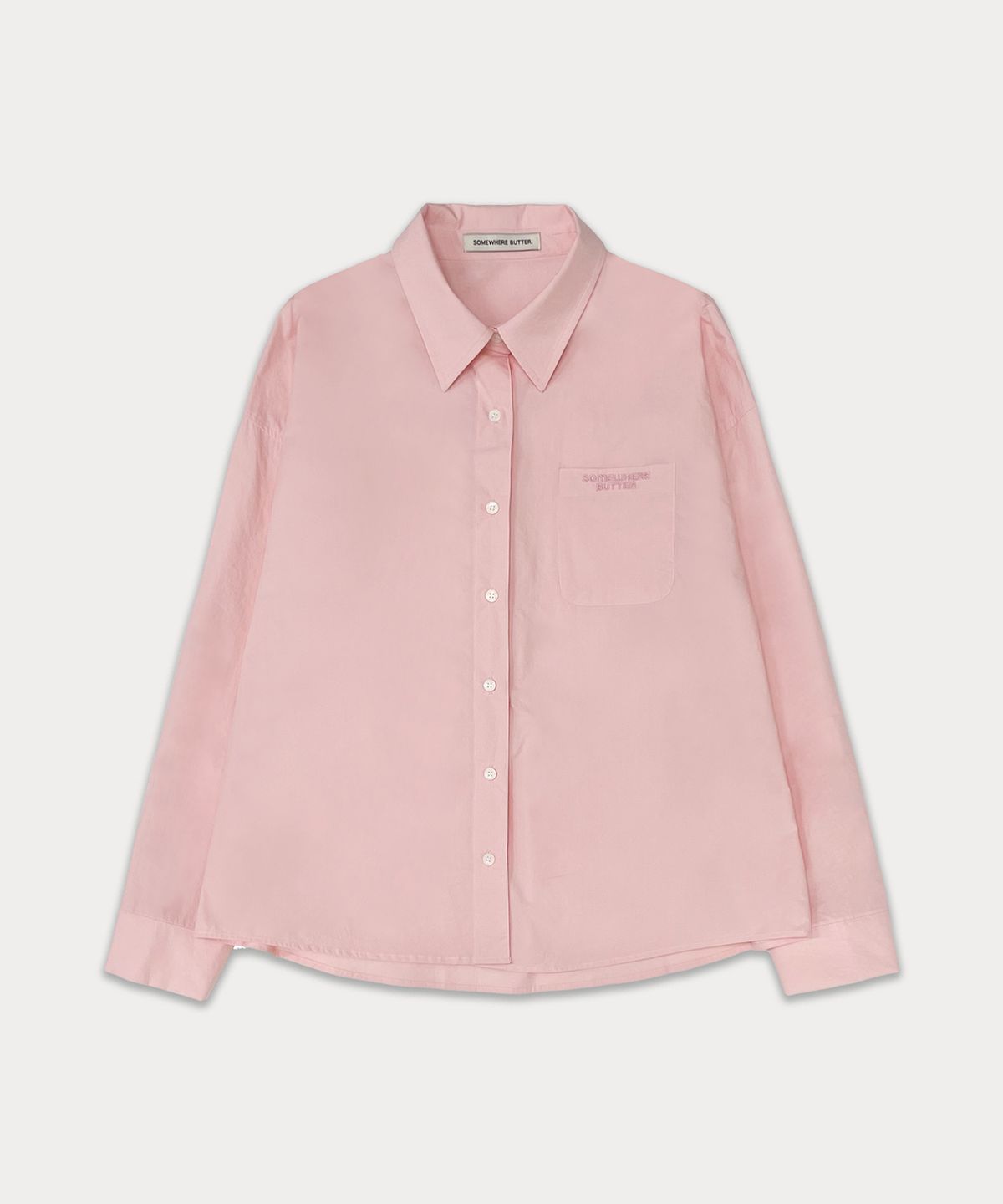 썸웨어버터(SOMEWHEREBUTTER) Classic cotton shirt - pink