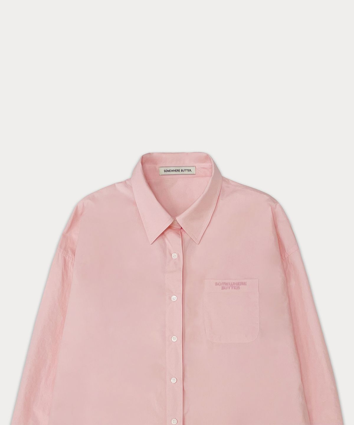 썸웨어버터(SOMEWHEREBUTTER) Classic cotton shirt - pink