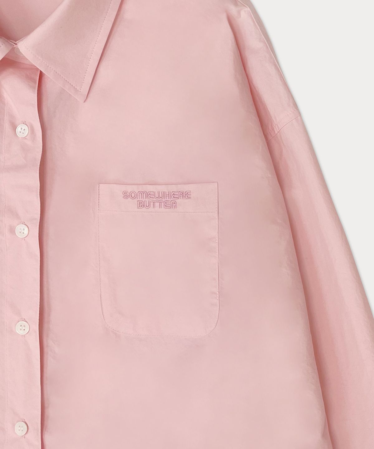 썸웨어버터(SOMEWHEREBUTTER) Classic cotton shirt - pink