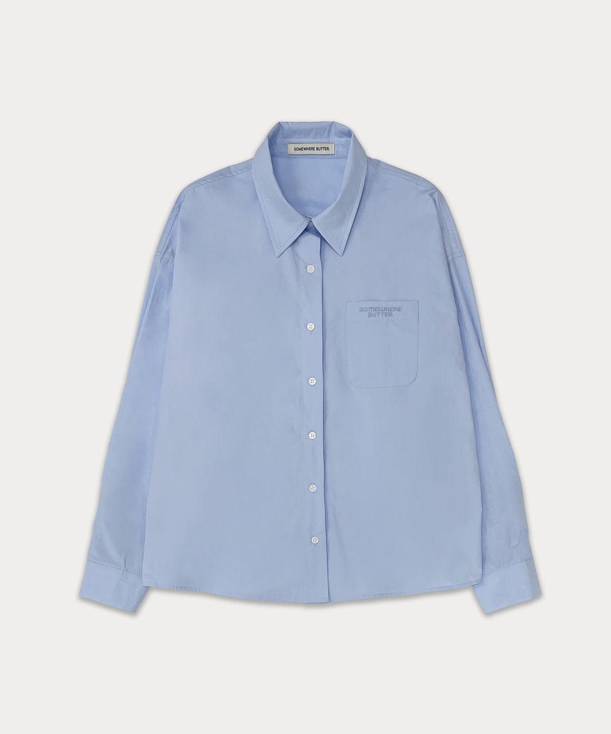 썸웨어버터(SOMEWHEREBUTTER) Classic cotton shirt - light blue