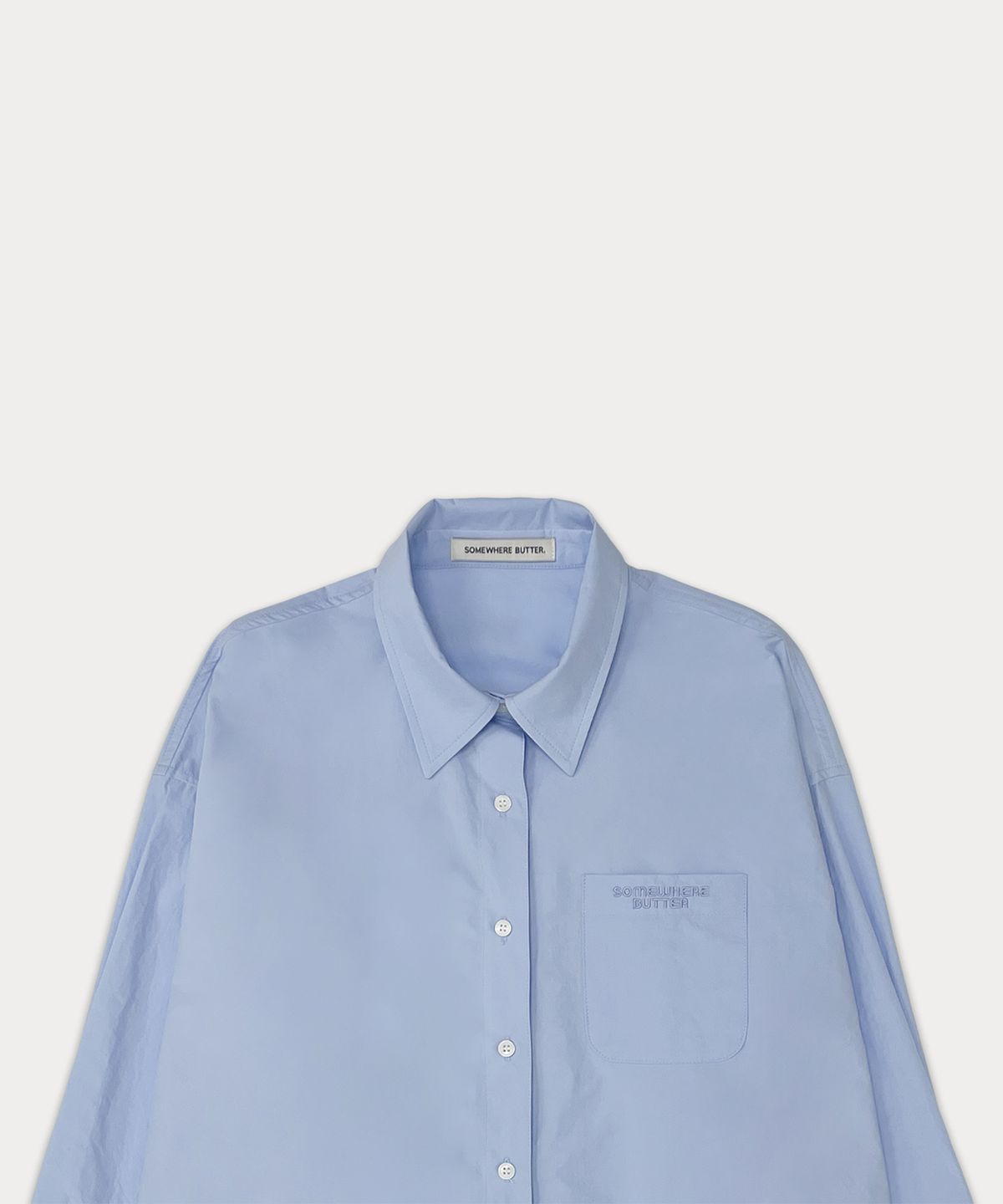 썸웨어버터(SOMEWHEREBUTTER) Classic cotton shirt - light blue