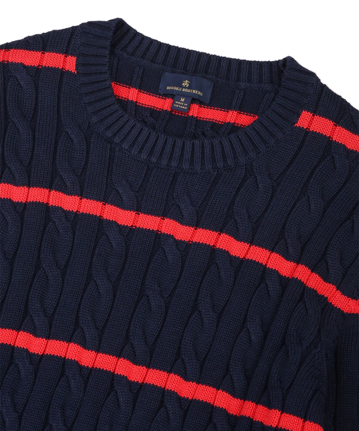브룩스 브라더스(BROOKS BROTHERS) 스트라이프 크루넥 스웨터 (네이비) (BBWRMF8493QES)