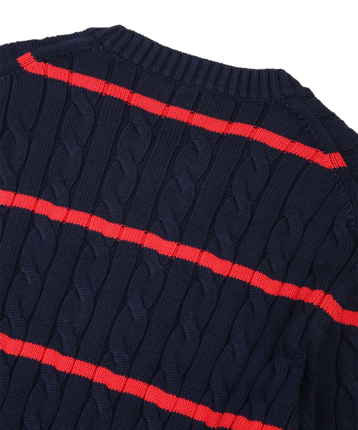 브룩스 브라더스(BROOKS BROTHERS) 스트라이프 크루넥 스웨터 (네이비) (BBWRMF8493QES)