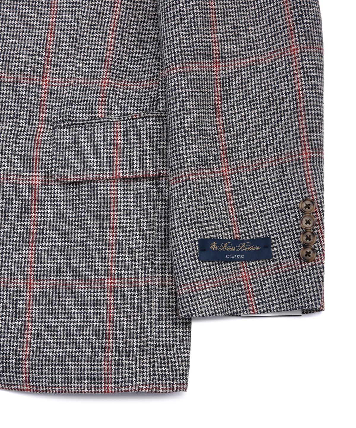 브룩스 브라더스(BROOKS BROTHERS) 클래식핏 홉색 하운즈투스 체크 3버튼 재킷 (다크베이지) (BBJSMM77640ES)
